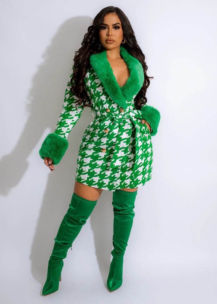 Houndstooth Jacket (Green)