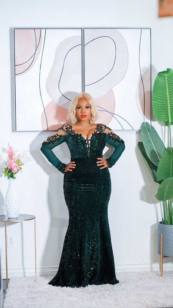 Amara Sequins Maxi (Green)
