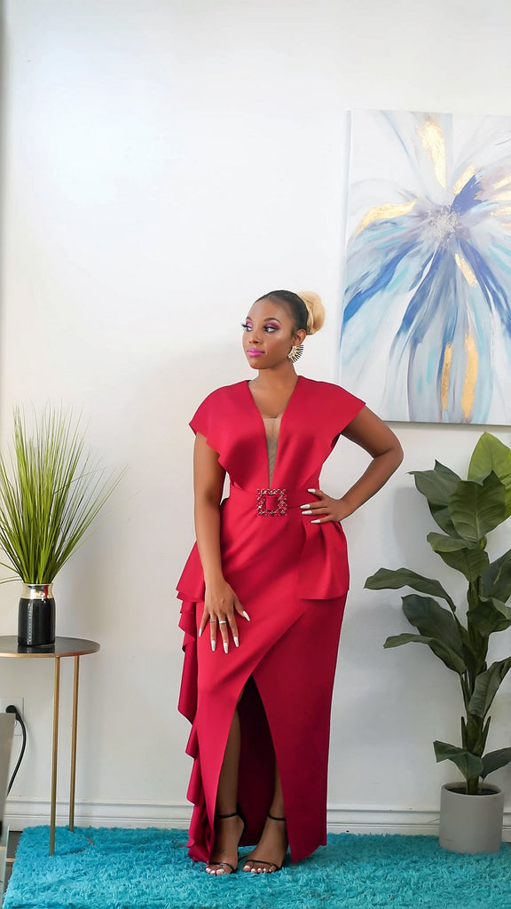 Joanne Dress (BURGUNDY)
