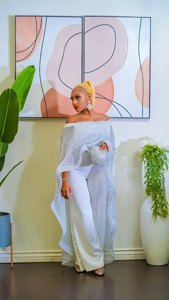 Aisha Cape Jumpsuit (Ivory)