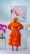 Vera Plisse Dress (Orange)