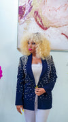 Pearled Blazer (Navy)