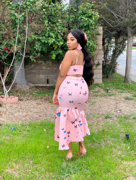 3D BUTTERFLY SKIRT SET