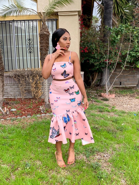 3D BUTTERFLY SKIRT SET