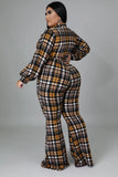 Kira Plaid Jumpsuit (Plus)