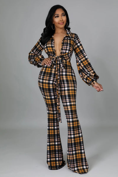 Black Tie Bell Bottom Jumpsuit