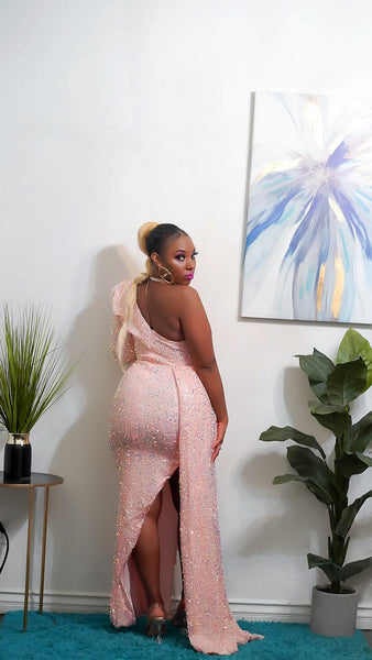 Tina Sequins Maxi (Blush)