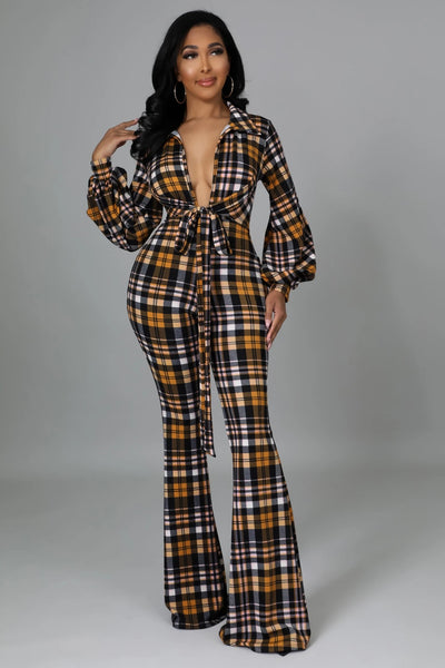 Kira Plaid Jumpsuit