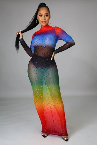 RAINBOW CRYSTAL DRESS
