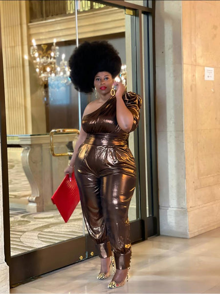 Maya Metallic Jumpsuit (Plus)