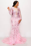 PINK FEATHER TAIL MAXI