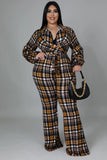 Kira Plaid Jumpsuit (Plus)