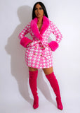 Houndstooth Jacket (Pink)