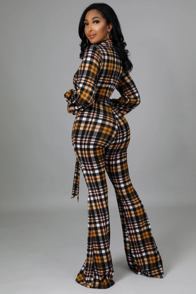 Kira Plaid Jumpsuit