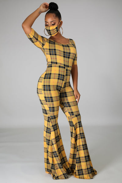 Yellow plaid bell bottoms cheap