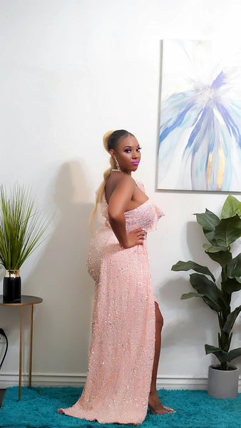 Tina Sequins Maxi (Blush)