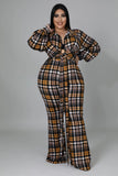 Kira Plaid Jumpsuit (Plus)