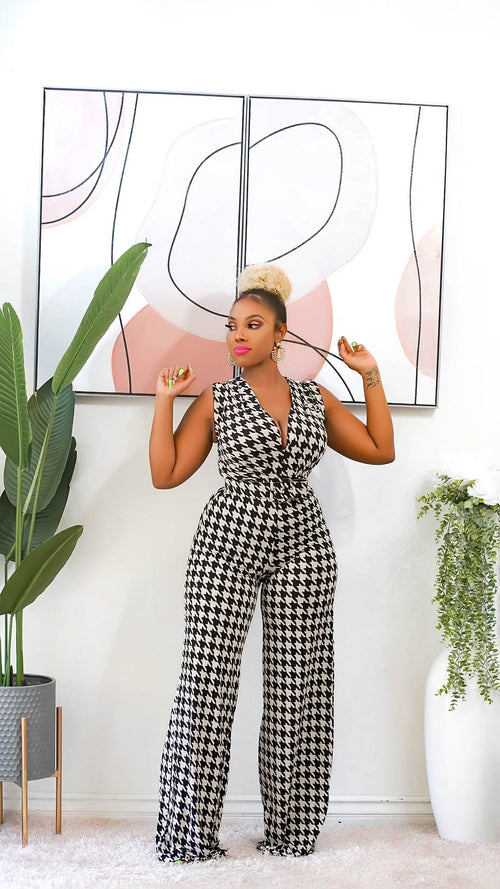 Sally Houndstooth Jumpsuit