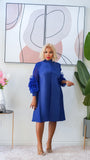 Sadie Pleated Dress (Blue)