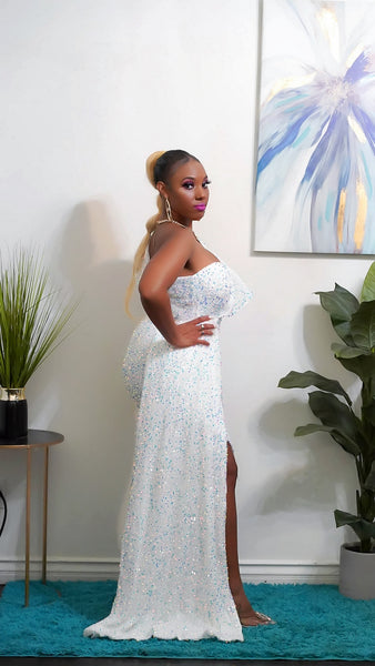 Tina Sequins Maxi (White)