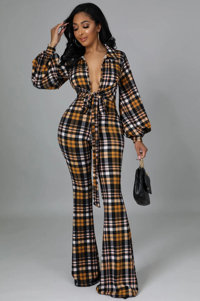 Kira Plaid Jumpsuit