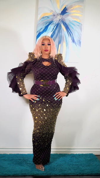 SNAZZY LUXE DRESS (PURPLE)