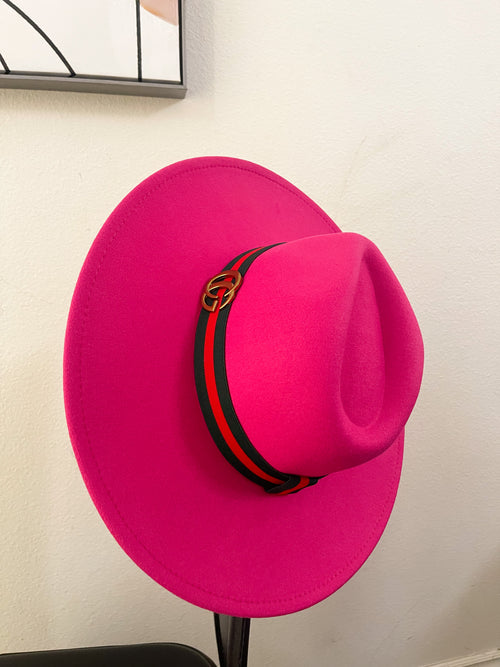 Bianca Fedora Hat (Fuchsia)